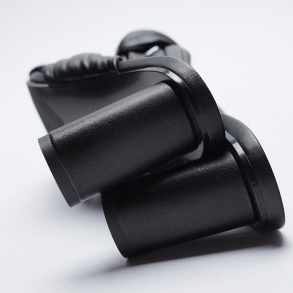 Zara New Black Quilted Leather Mules Shoes, nwt - Picture 4 of 8